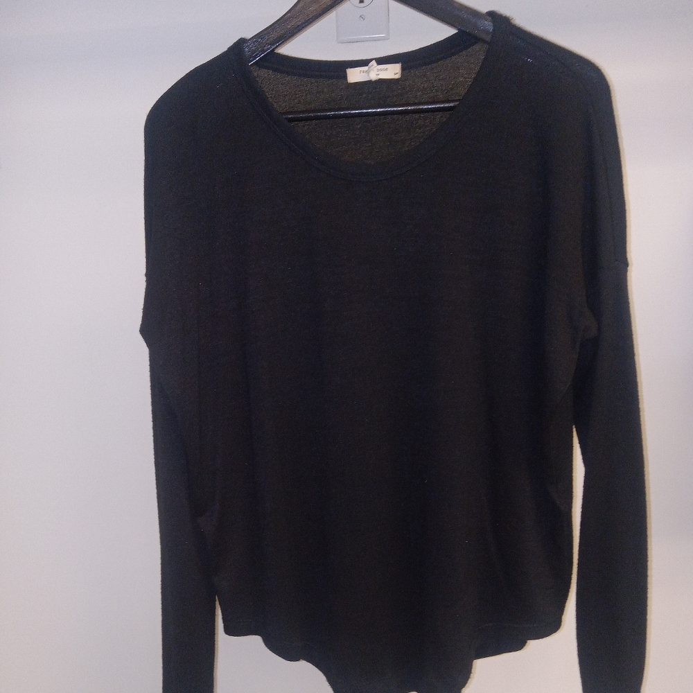 rag & bone Black Scoop Neck Crew Sweater